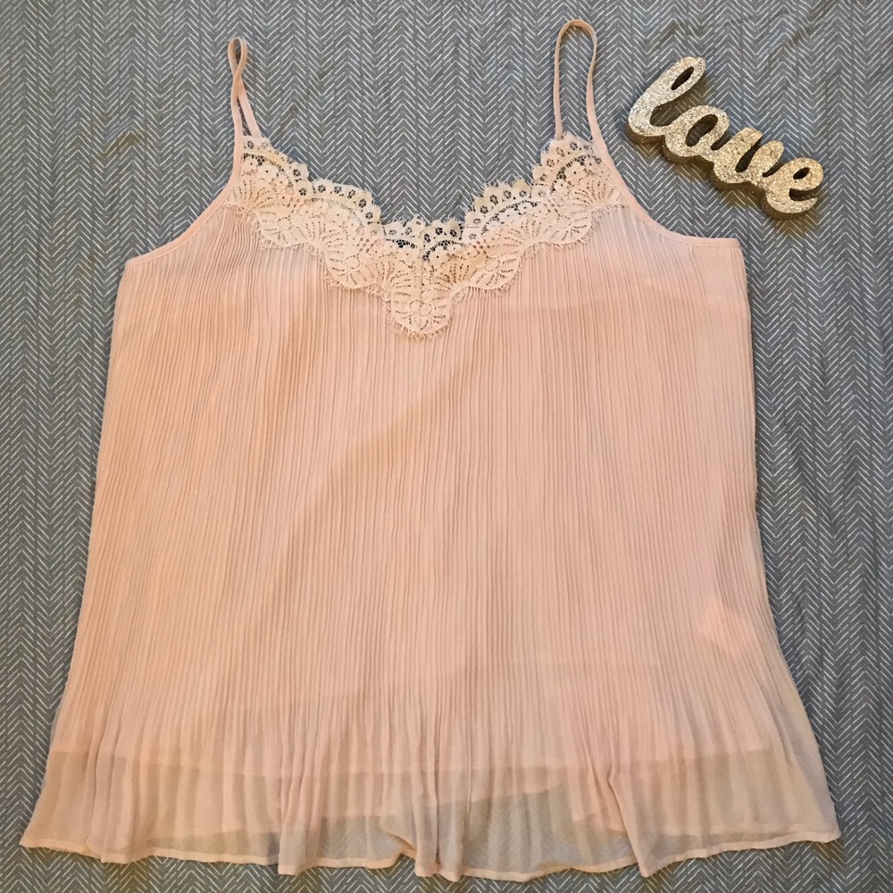NWT Suzanne Betro Lacy Blush Pink Tank Top